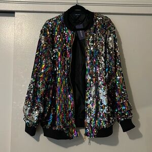 Sequin Bomber Jacket NWT